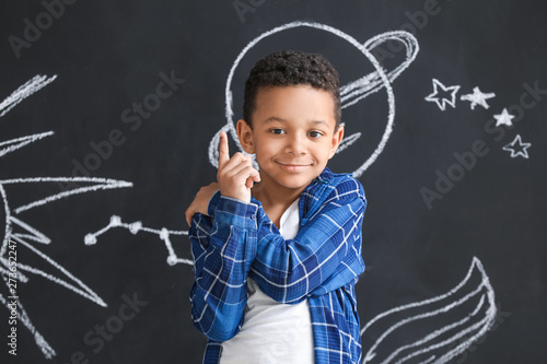Cute African-American boy n...