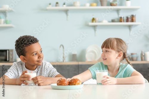 Cute little children with m...