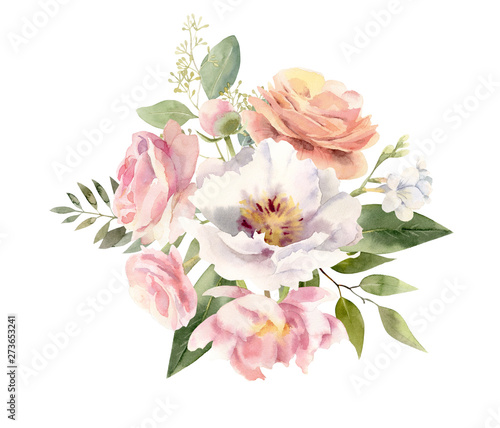 Beautiful watercolor flower arrangement