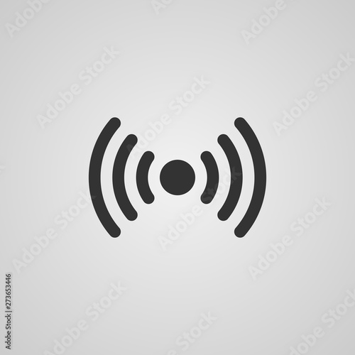Wireless sign icon, flat design style. Vector illustration. 
