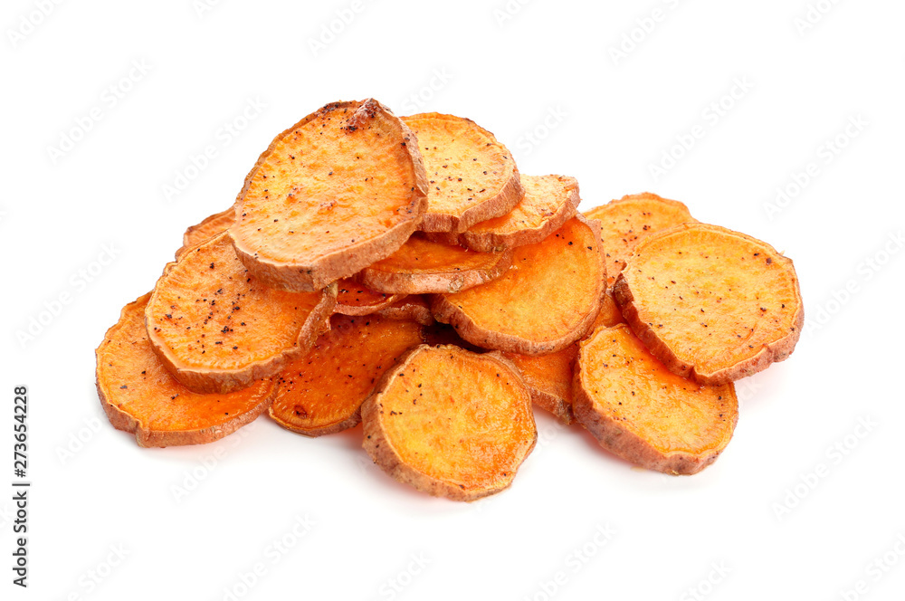 Tasty cooked sweet potato on white background Tasty cooked sweet potato on white background