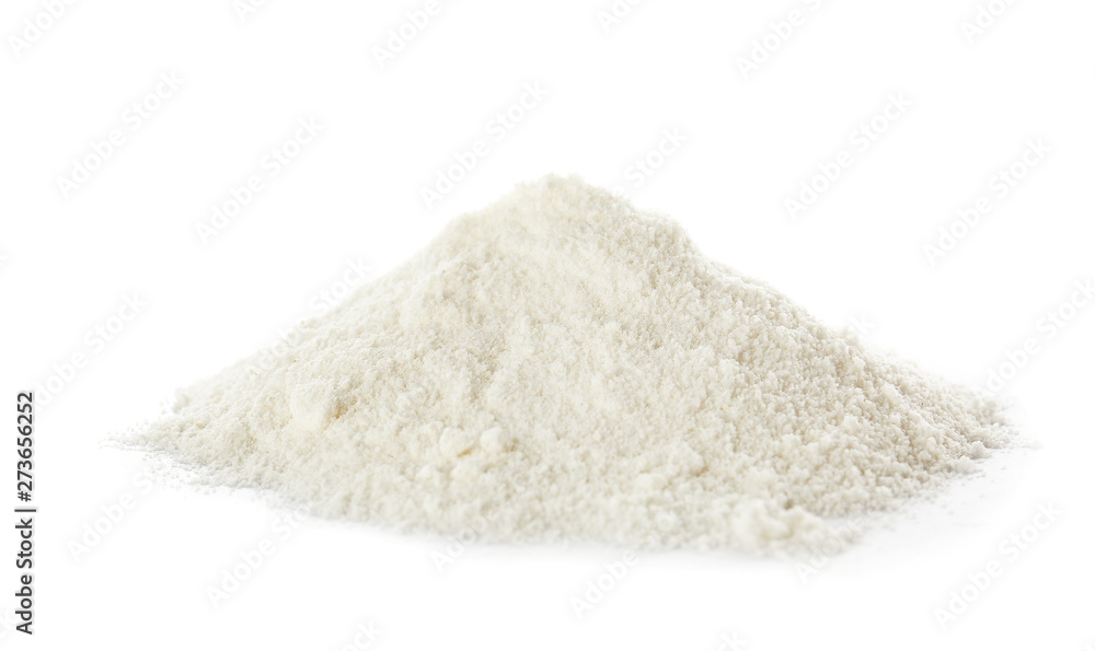 Heap of flour on white background Heap of flour on white background