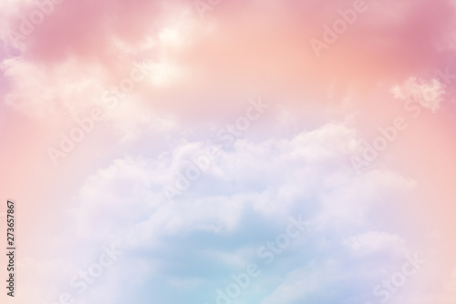 Sun and cloud background with a pastel colored