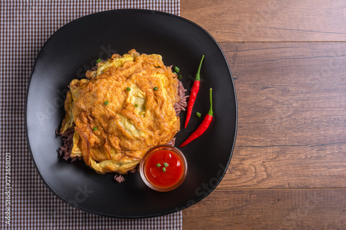 Omelet on RiceBerry Thai Recipe. photo