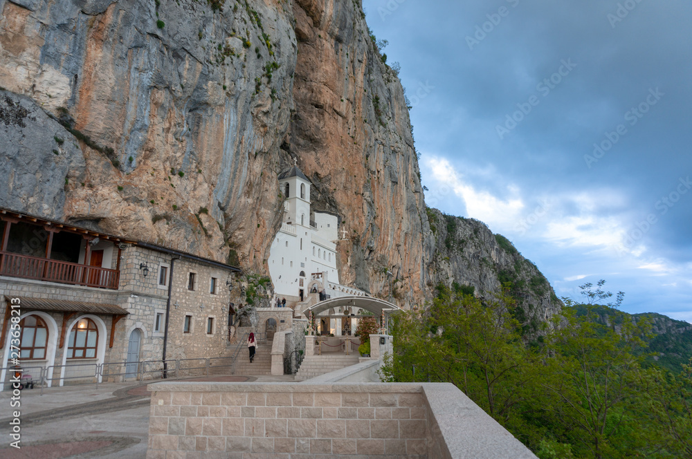 Monastery of Ostrog is a monastery of Serbian Orthodox Church placed against an almost vertical rock of Ostroska Greda, Montenegro, Europe. It is dedicated to Saint Basil of Ostrog.