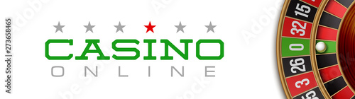 illustration Online web casino banner with american roulette on white surface table. Marketing Luxury white Banner Poker Jackpot zero with classic roulette. Advertising poster set Online web Casino