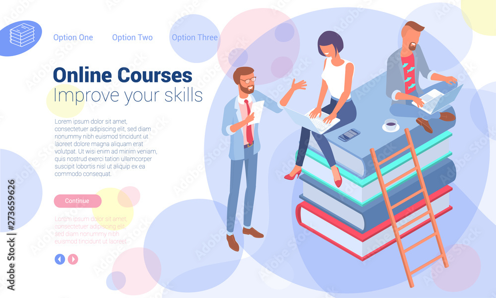 Isometric online education concept Isometric online education concept