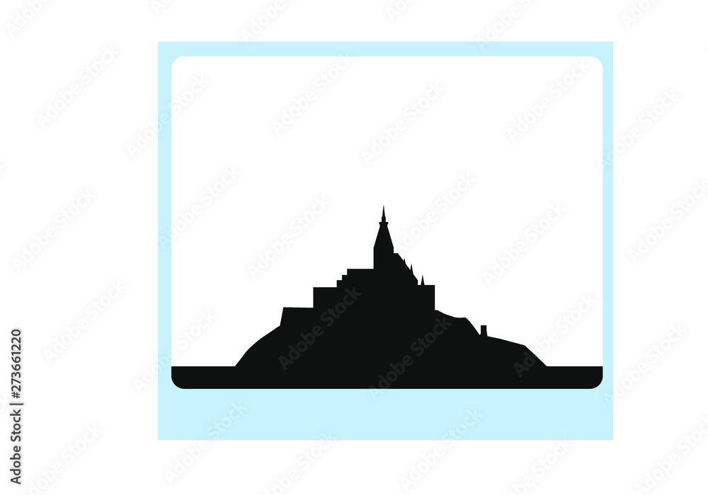 skyline of Abbey of Mont Saint-Michel in France