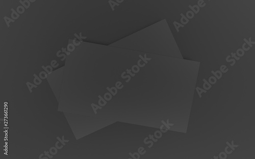 3d rendering luxury black business card on black background mockup. Template for your design