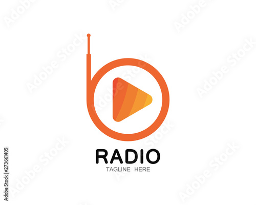 Radio logo template vector icon illustration design