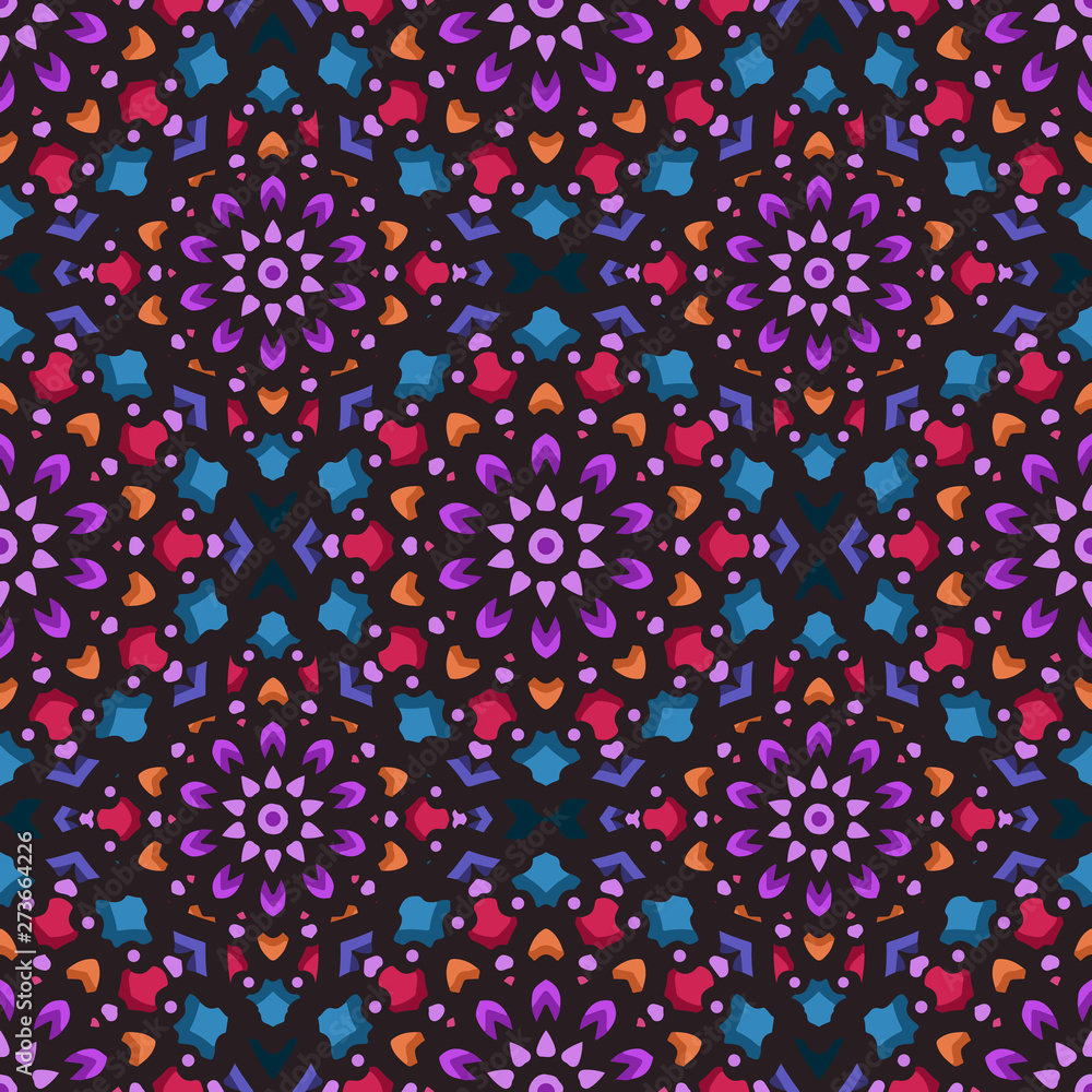 Seamless pattern with ethnic mandala art ornament. Mandala seamless pattern background. Floral mandala pattern background