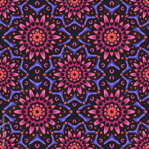 Seamless pattern with ethnic mandala art ornament. Mandala seamless pattern background. Floral mandala pattern background