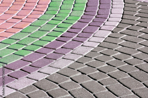 figured pavement of colored stone. cover for walking.