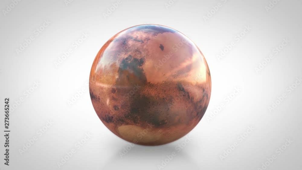 The Red Planet of Mars Represented as a Glossy Marble – Seamlessly Looped Over One Full Rotation - Center The Red Planet of Mars Represented as a Glossy Marble – Seamlessly Looped Over One Full Rotation - Center