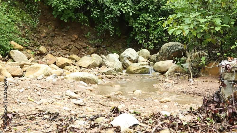 Flowing Rainwater in Upper Himalayas, Uttarakhand India through the mountains, making natural small water drains. Save water. Water Conservation. Flowing Rainwater in Upper Himalayas, Uttarakhand India through the mountains, making natural small water drains. Save water. Water Conservation.