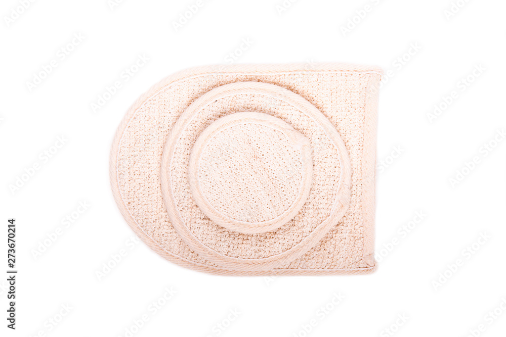 Washcloth of different size on white isolated background Washcloth of different size on white isolated background