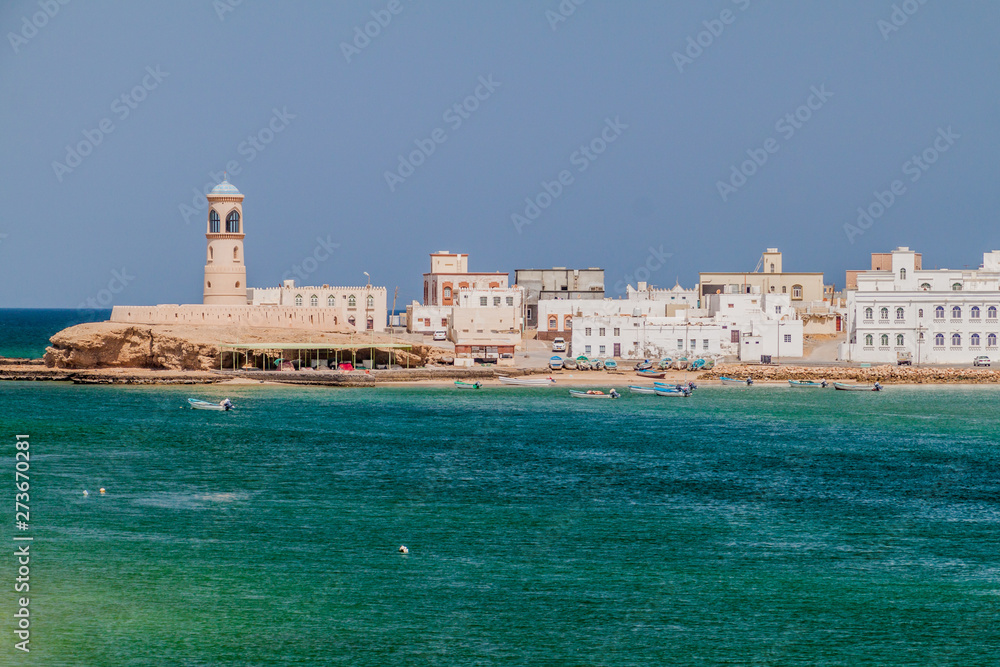 Ayjah neighborhood with its lighthouse in Sur, Oman