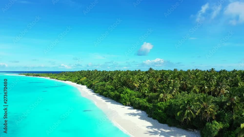 Aerial view of an island forested with palm trees in the Philippines. The turquoise sea in front of a sandy beach. Wide angle, slow pedestal down. Aerial view of an island forested with palm trees in the Philippines. The turquoise sea in front of a sandy beach. Wide angle, slow pedestal down.
