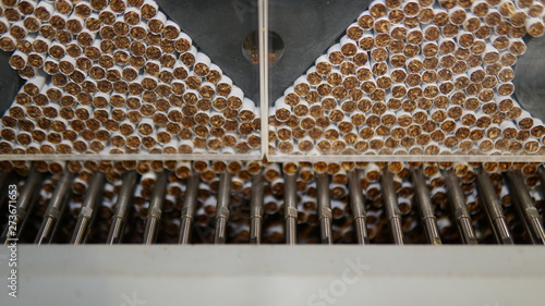 Cigarettes production line in a tobacco factory