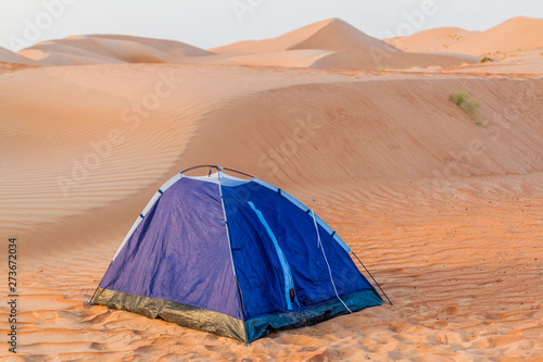 Tent in the sand dunes of Sharqiya (Wahiba) Sands, Oman