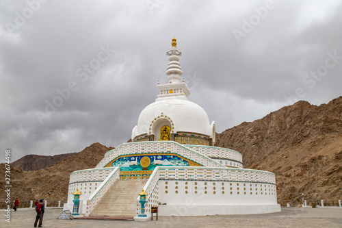 Shanti Stupa is a Buddhist white-domed stupa (chorten) on a hilltop in Chanspa, Leh district, Ladakh, India. Locate on north Indian state of Jammu and Kashmir