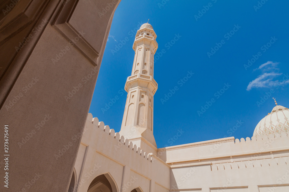 Minaret of Sultan Qaboos Mosque in Salalah, Oman