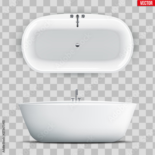 Modern bath set isolated