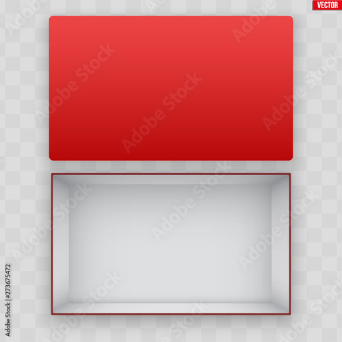 Blank of Open Red Shoe Box