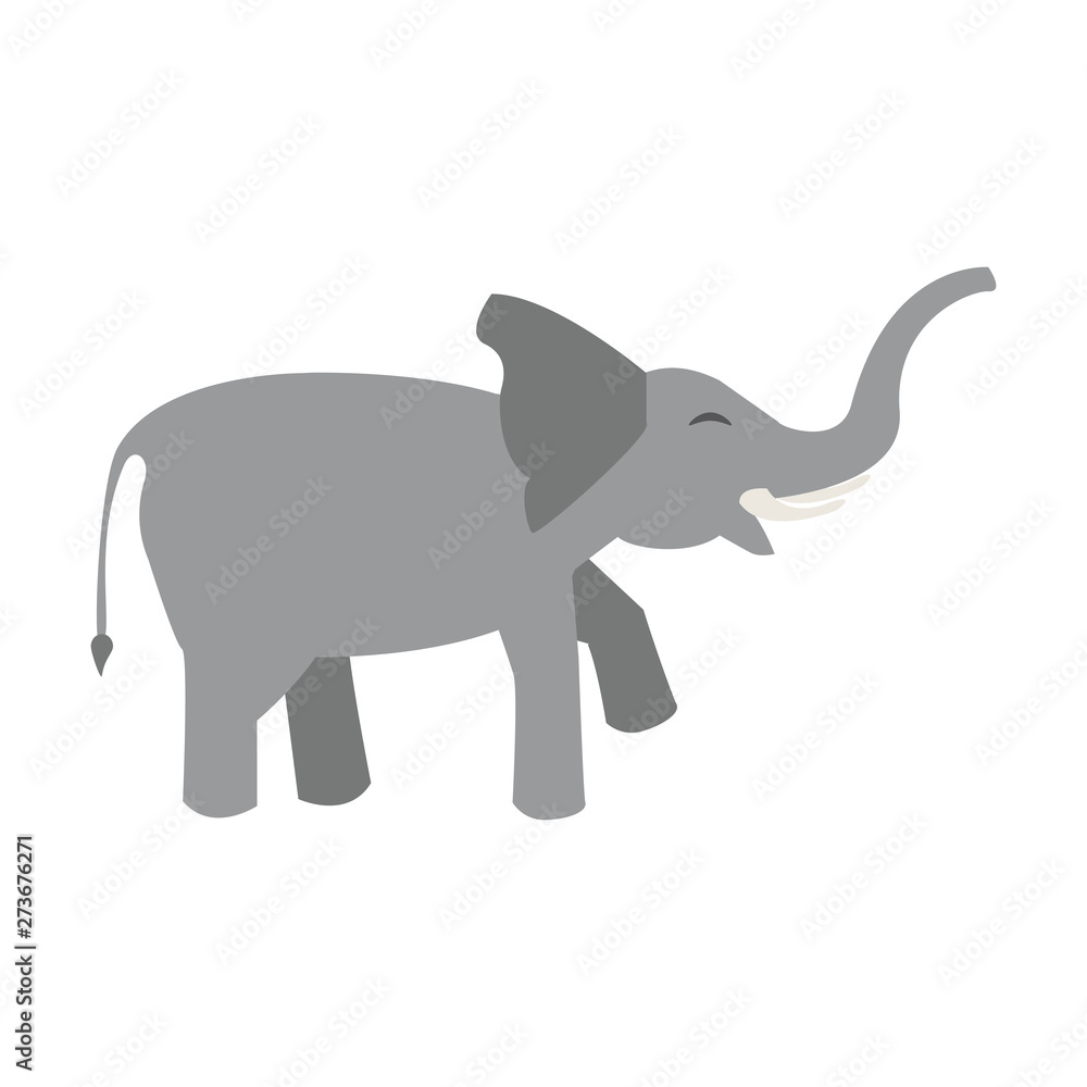 Elephant wildlife animal cartoon sideview isolated