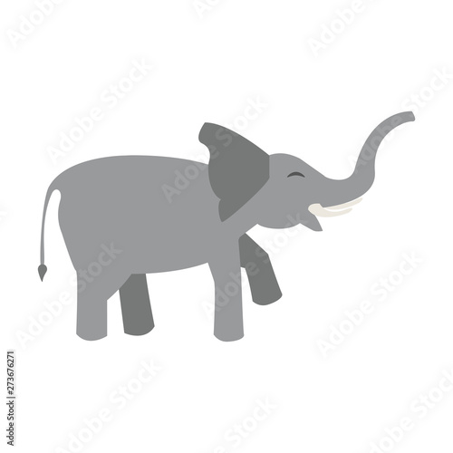 Elephant wildlife animal cartoon sideview isolated © Jemastock