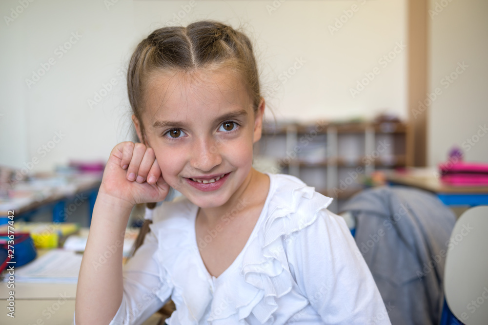 Elementary school student in classroom Elementary school student in classroom