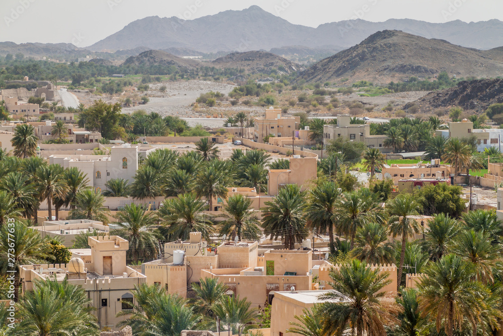 Aerial view of Bahla town, Oman