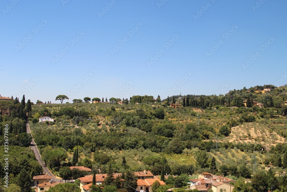 Tuscan landscape in Fiesole - view of the hills