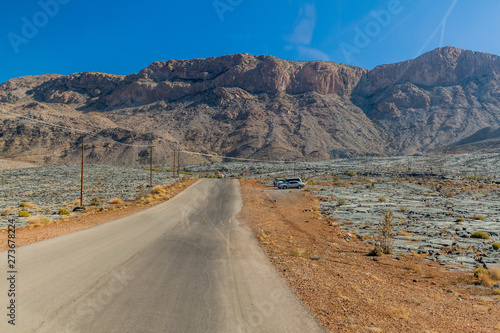 Paved road in Hajar Mountains, Oman