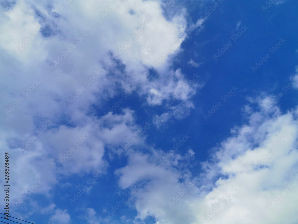 blue sky and clear white cloud