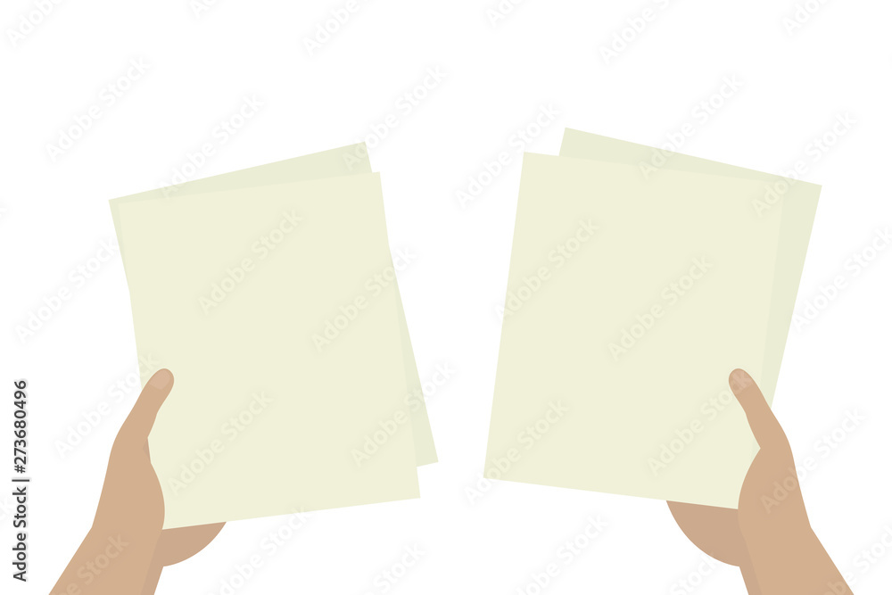hand holding blank paper isolated on white hand holding blank paper isolated on white