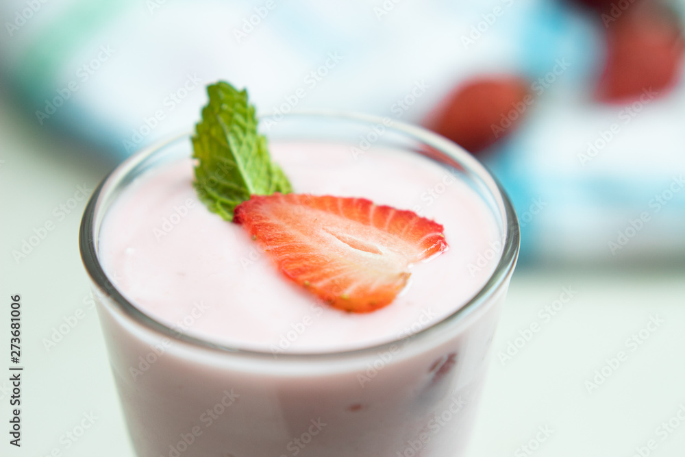 yogurt with strawberries yogurt with strawberries