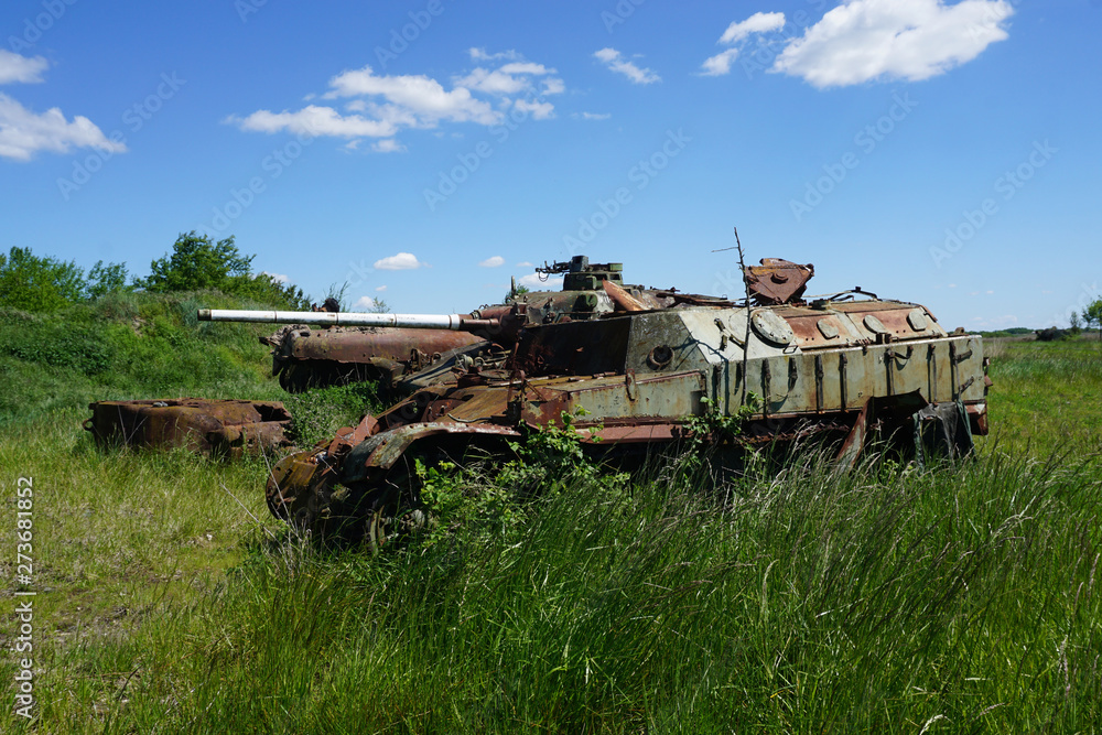 Fototapeta premium old rusty tanks in the country