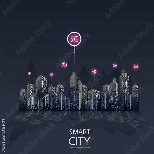 Smart city 5g icon .Vector illustration.