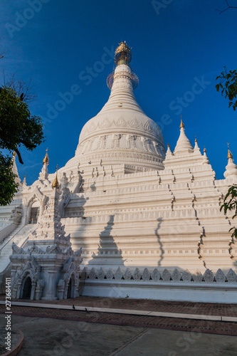 White stupa of Pahtodawgyi Pagoda in Amarapura near Mandalay, Myanmar