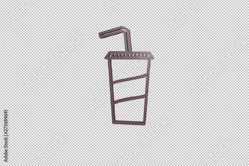 violet Soda 3D illustration on transparent background