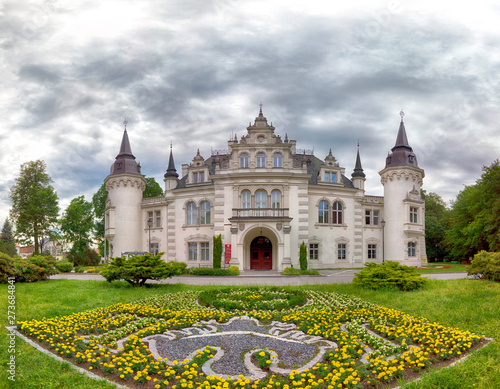 WROCLAW, POLAND - JUNE 16, 2019: Neoclassical Palace of the Saurma-Jeltsch family (built in 1886). Currently the seat of the Town and Commune Office in Jelcz-Laskowice near Wroclaw, Poland. photo