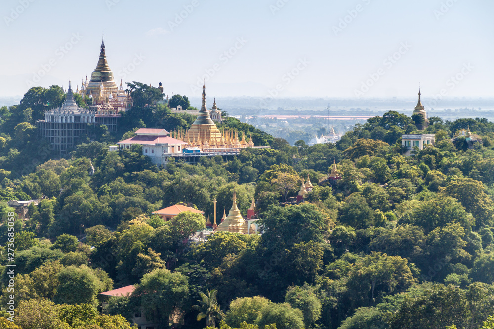 Temples on Sagaing Hill near Mandalay, Myanmar