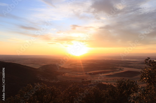 sunset in the mountains in spain