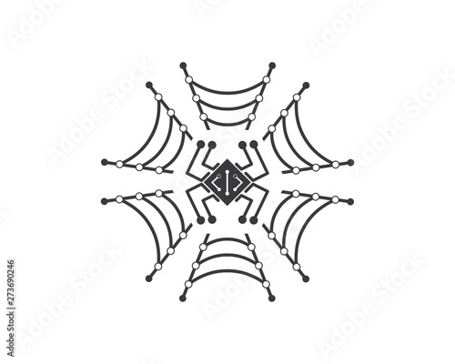 spider technology logo vector icon illustration