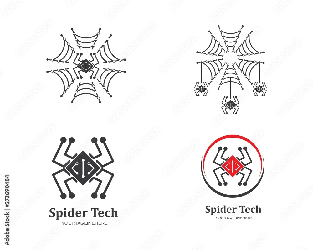 spider technology logo vector icon illustration