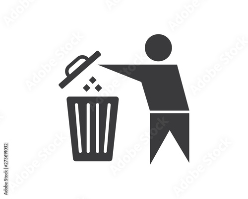 trash can icon lgo vector illustration design