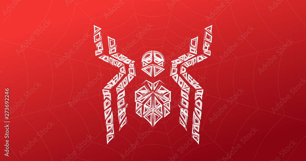 Naklejka premium Spider symbol, grunge spider logo banner, poster design.