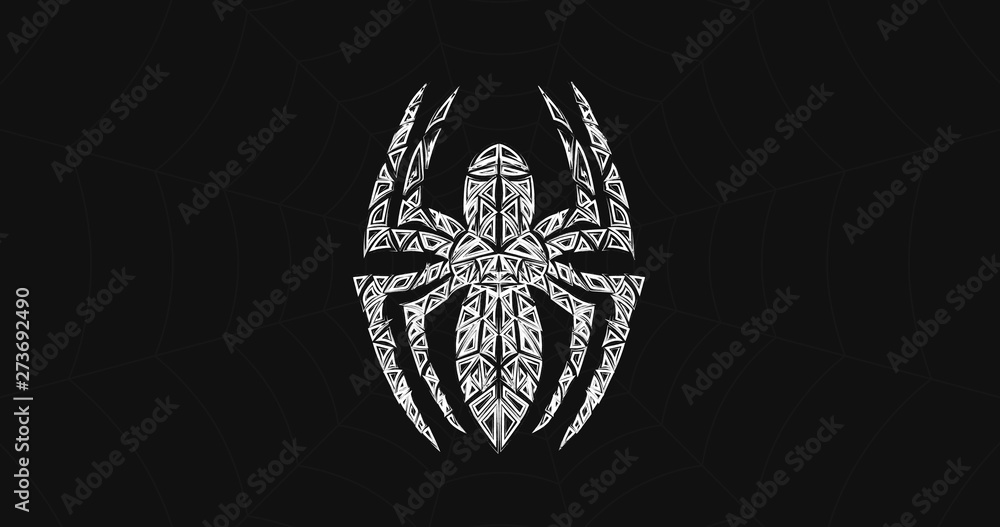 Naklejka premium Spider symbol, grunge spider logo banner, poster design.