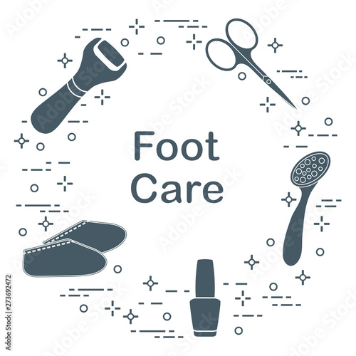 Tools for pedicure. Personal care.